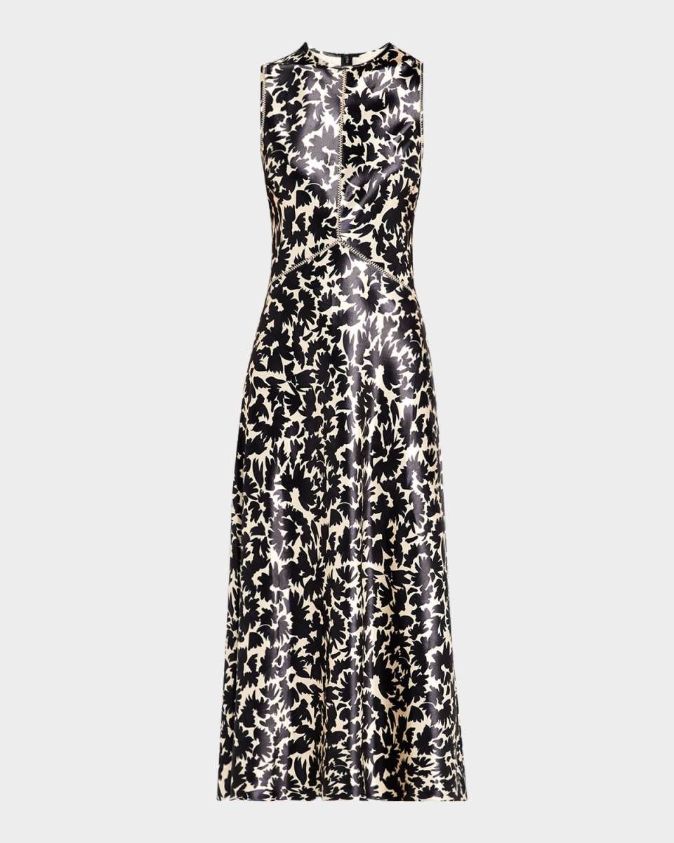 Lisbet Sleeveless Satin Midi Dress